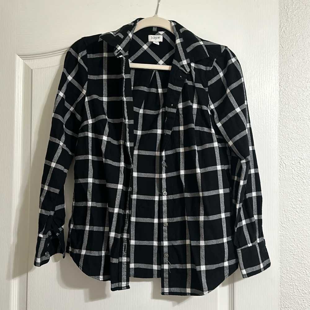 J. Crew Black & White Flannel